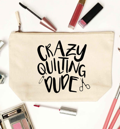 Crazy quilting dude natural makeup bag