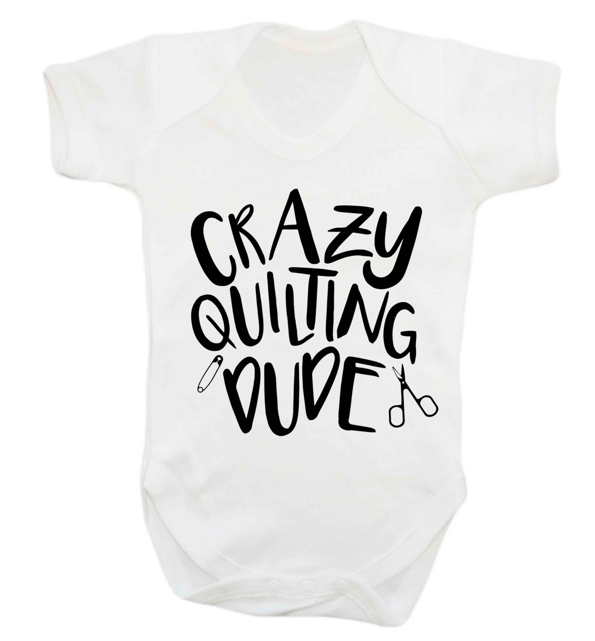 Crazy quilting dude Baby Vest white 18-24 months