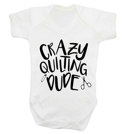 Crazy quilting dude Baby Vest white 18-24 months