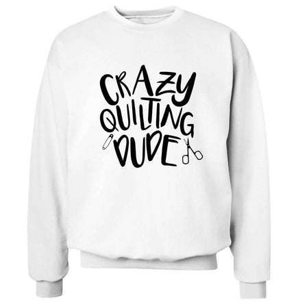 Crazy quilting dude Adult's unisex white Sweater 2XL