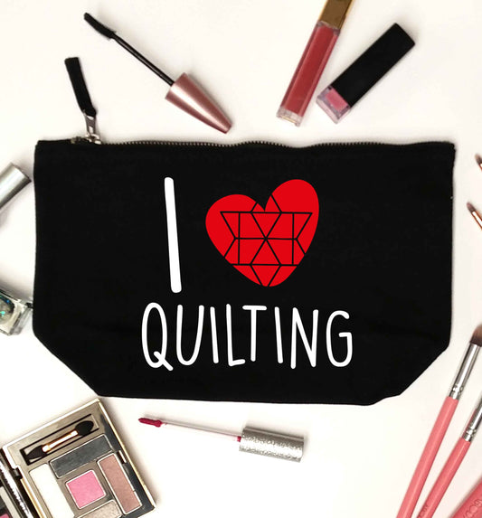 I love quilting black makeup bag