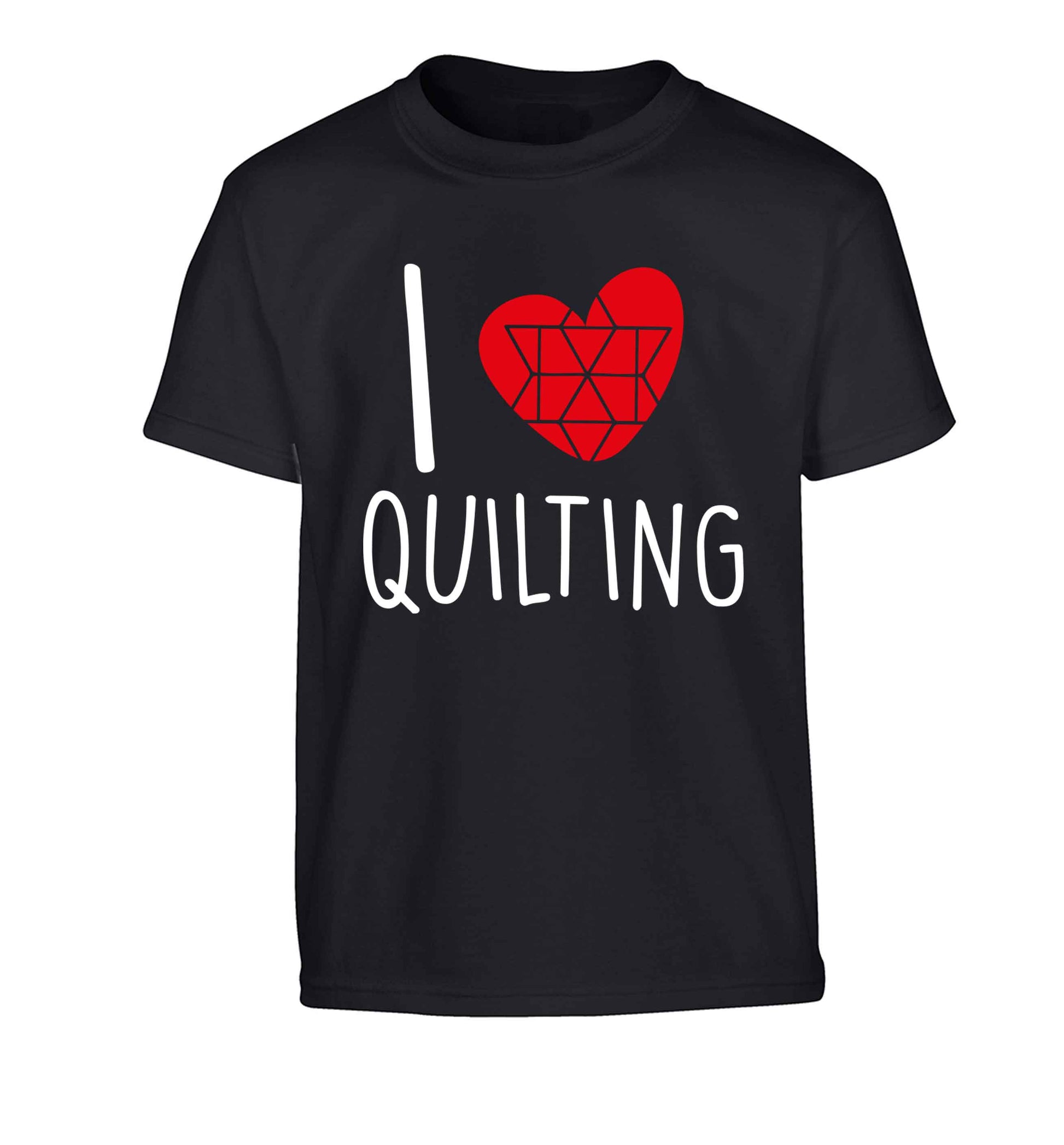 I love quilting Children's black Tshirt 12-13 Years