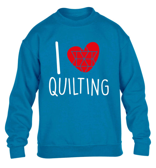 I love quilting children's blue sweater 12-13 Years