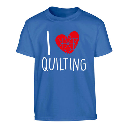 I love quilting Children's blue Tshirt 12-13 Years