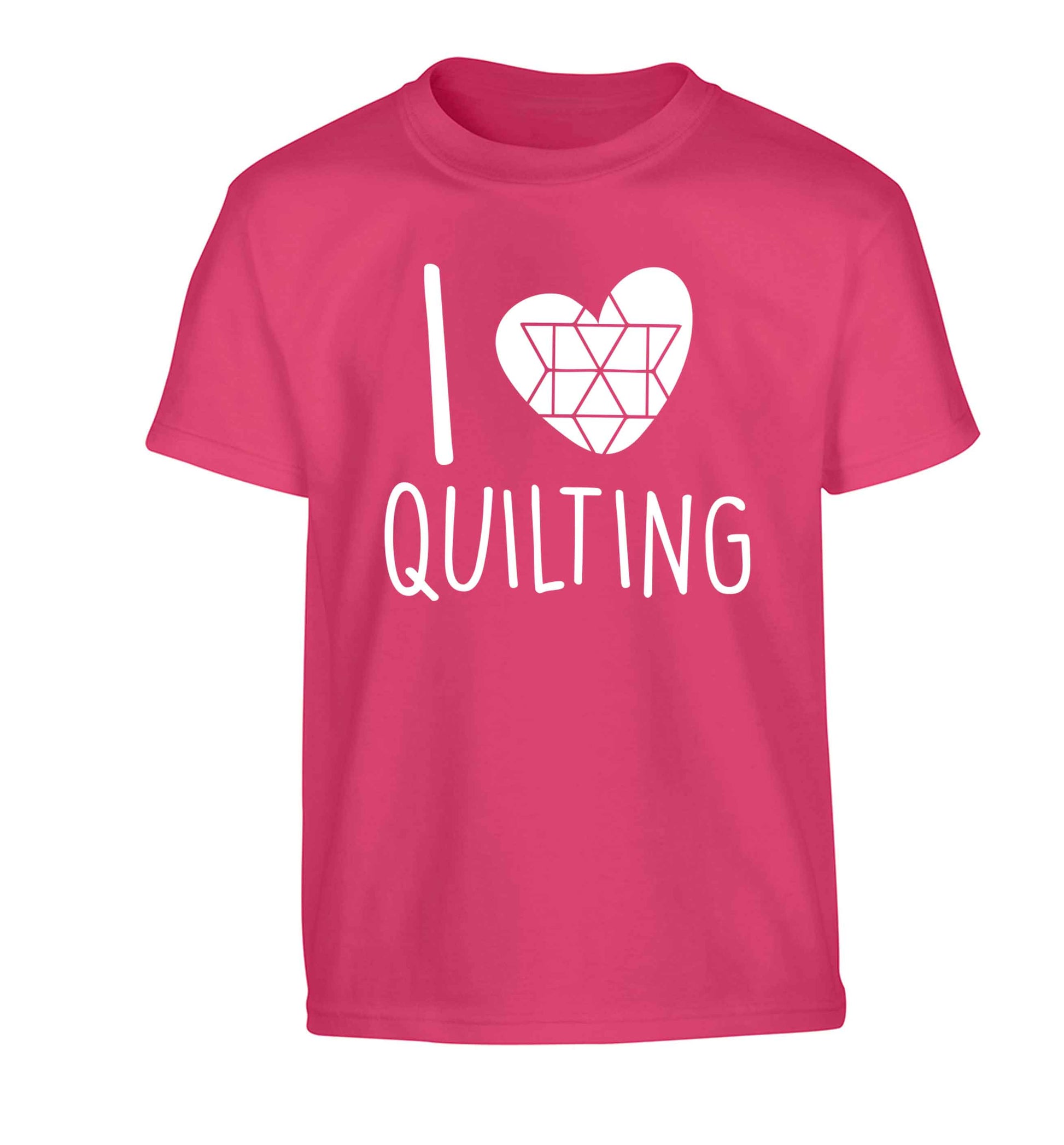 I love quilting Children's pink Tshirt 12-13 Years