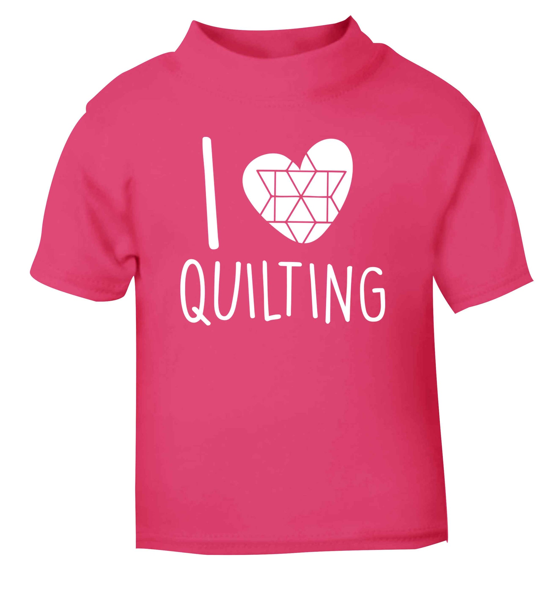 I love quilting pink Baby Toddler Tshirt 2 Years