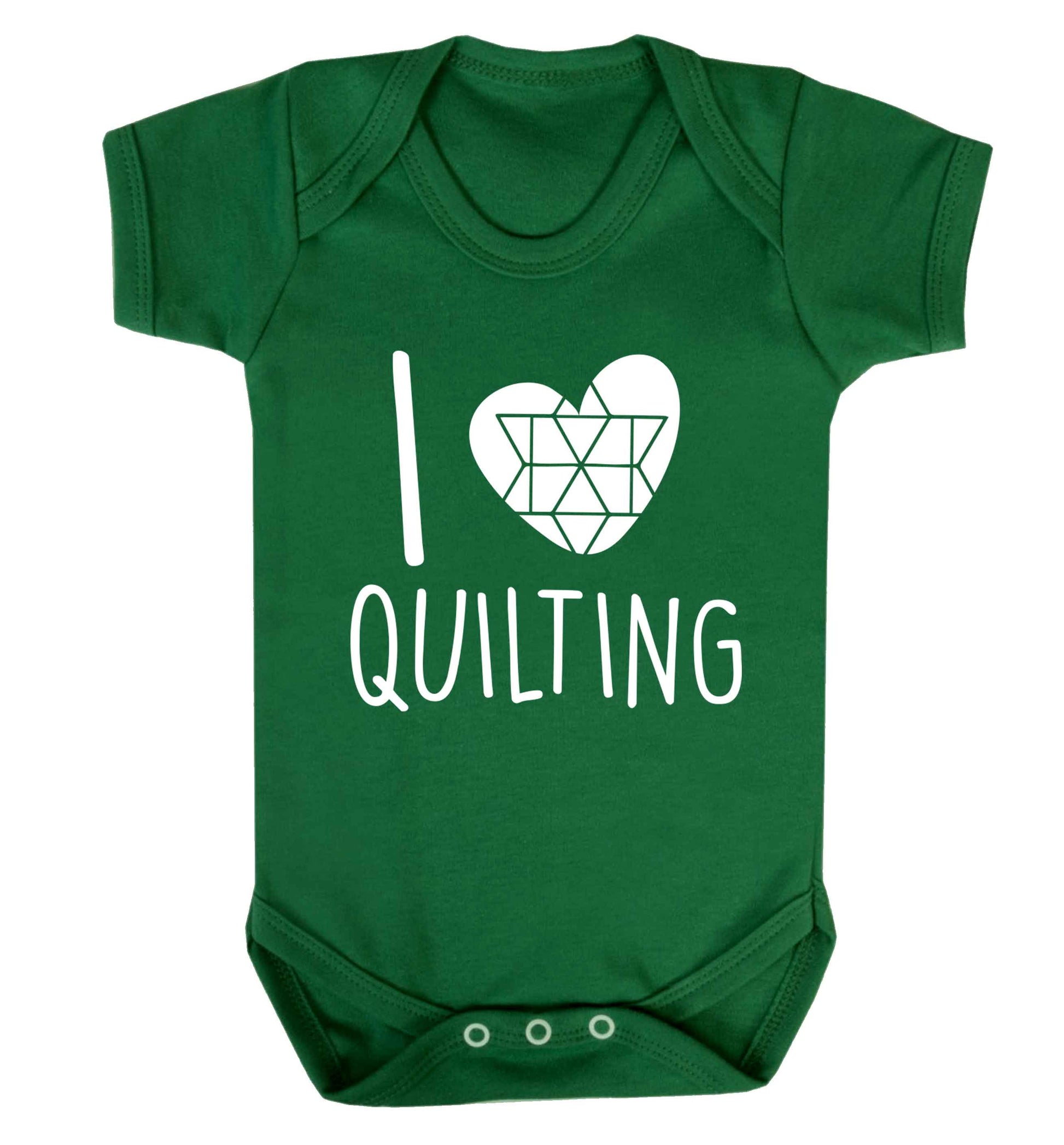 I love quilting Baby Vest green 18-24 months