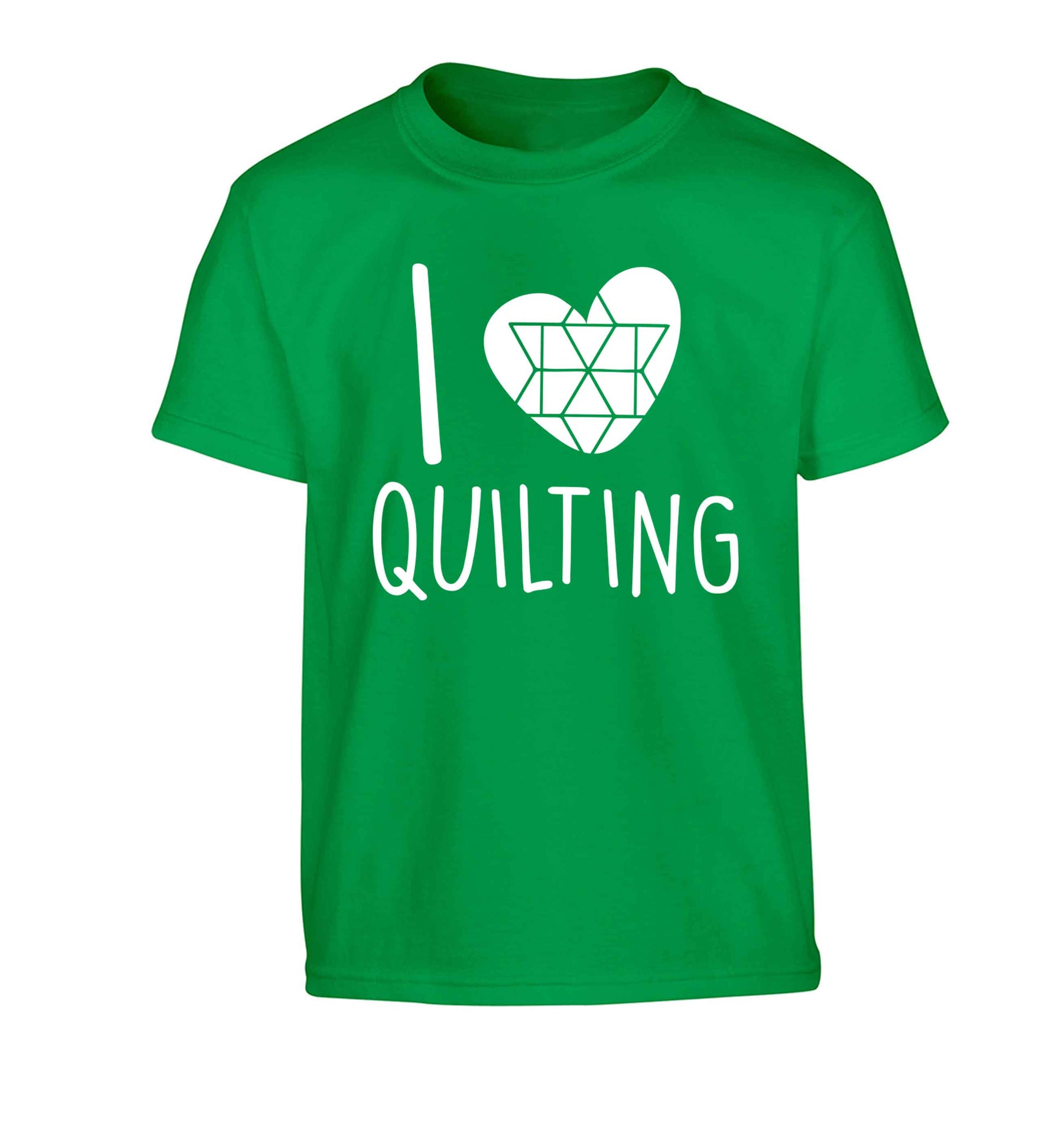 I love quilting Children's green Tshirt 12-13 Years