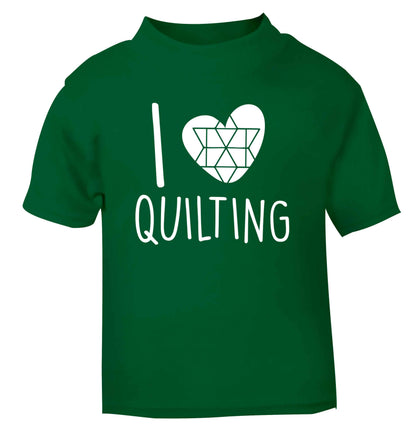 I love quilting green Baby Toddler Tshirt 2 Years