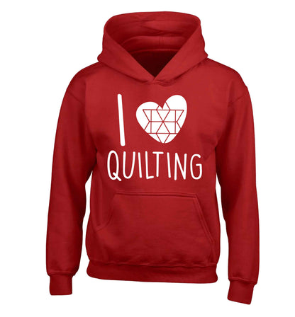 I love quilting children's red hoodie 12-13 Years