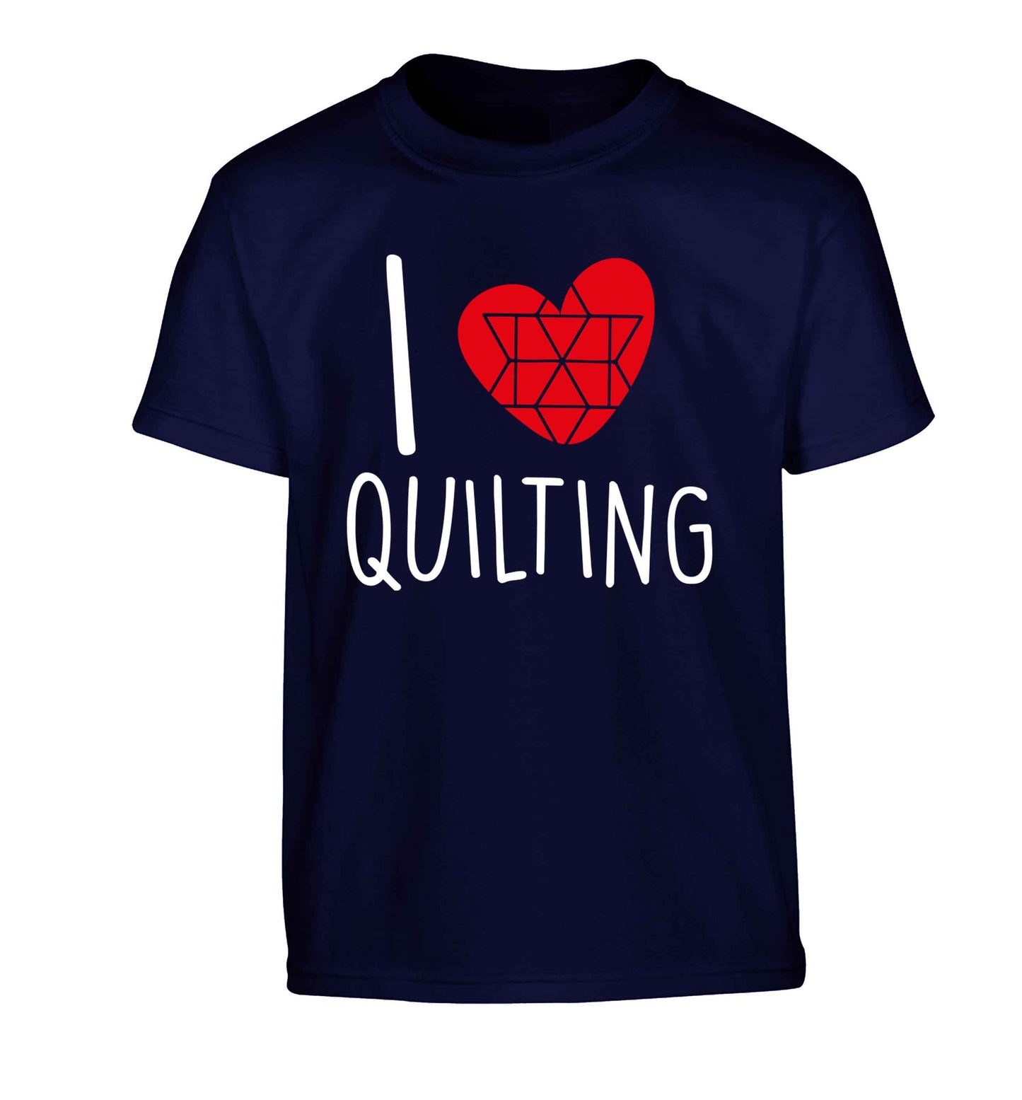 I love quilting Children's navy Tshirt 12-13 Years