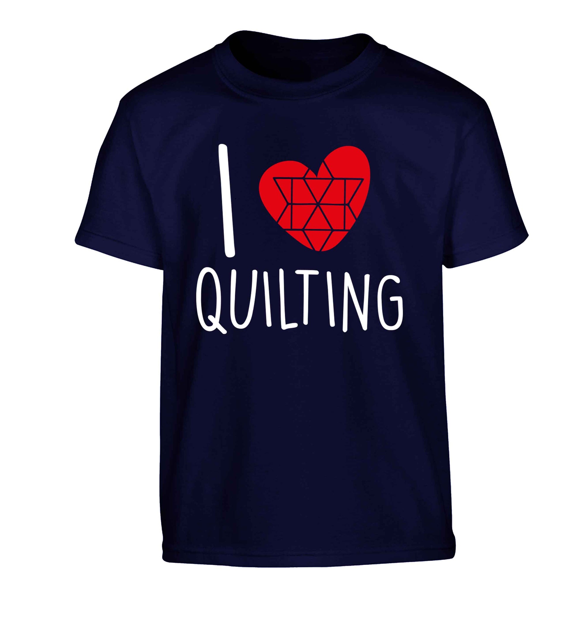 I love quilting Children's navy Tshirt 12-13 Years
