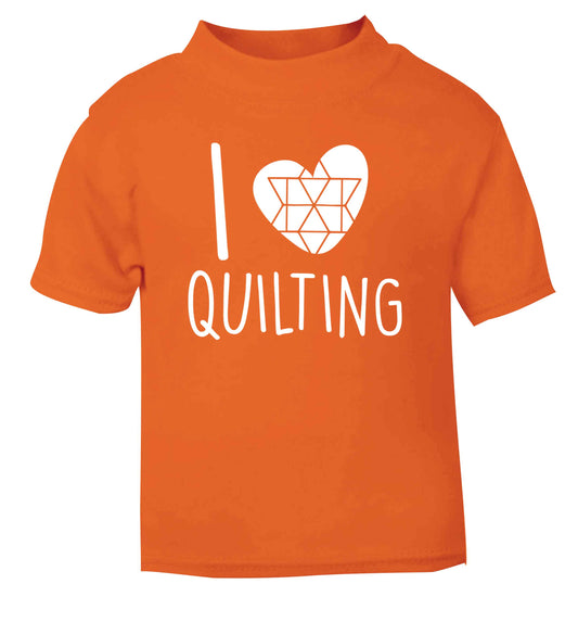 I love quilting orange Baby Toddler Tshirt 2 Years