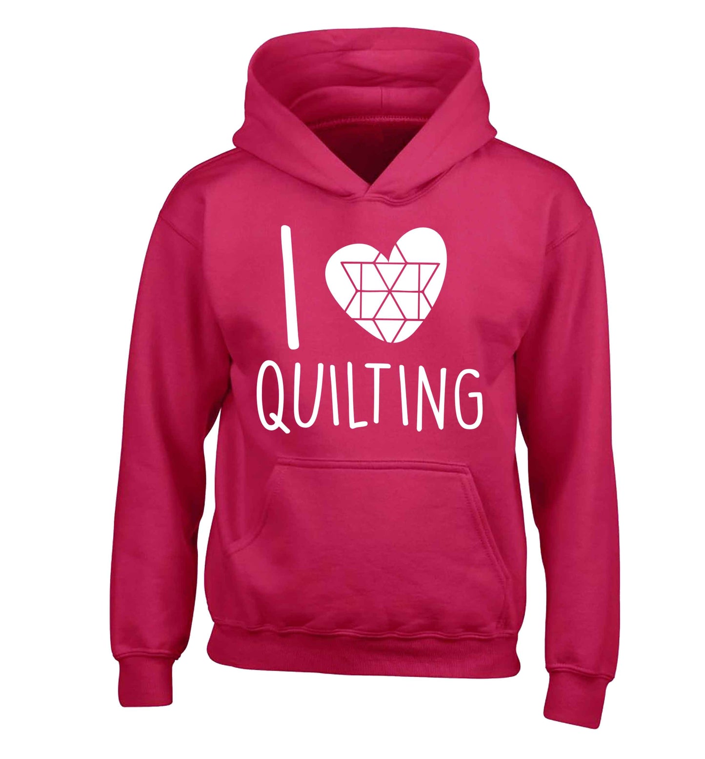 I love quilting children's pink hoodie 12-13 Years