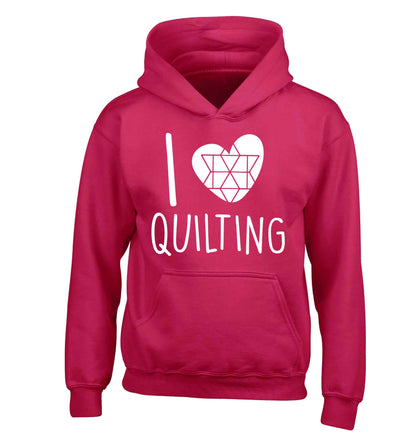 I love quilting children's pink hoodie 12-13 Years