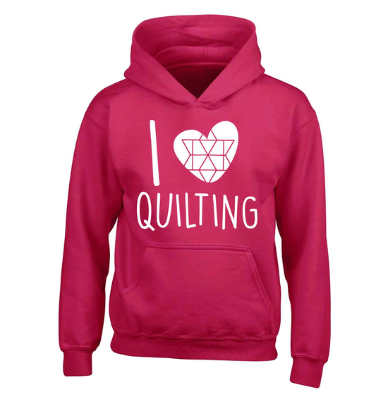 I love quilting children's pink hoodie 12-13 Years