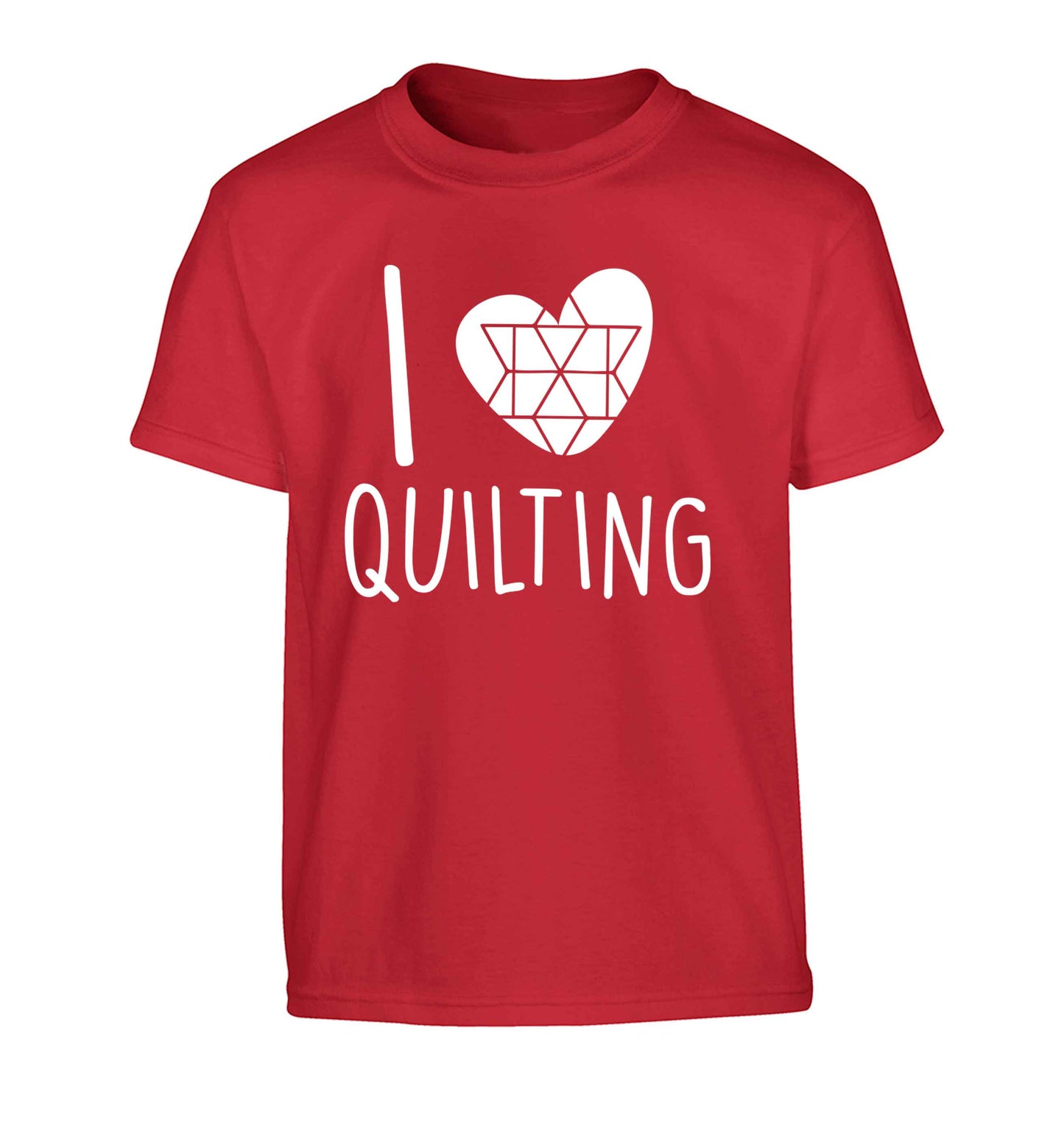I love quilting Children's red Tshirt 12-13 Years