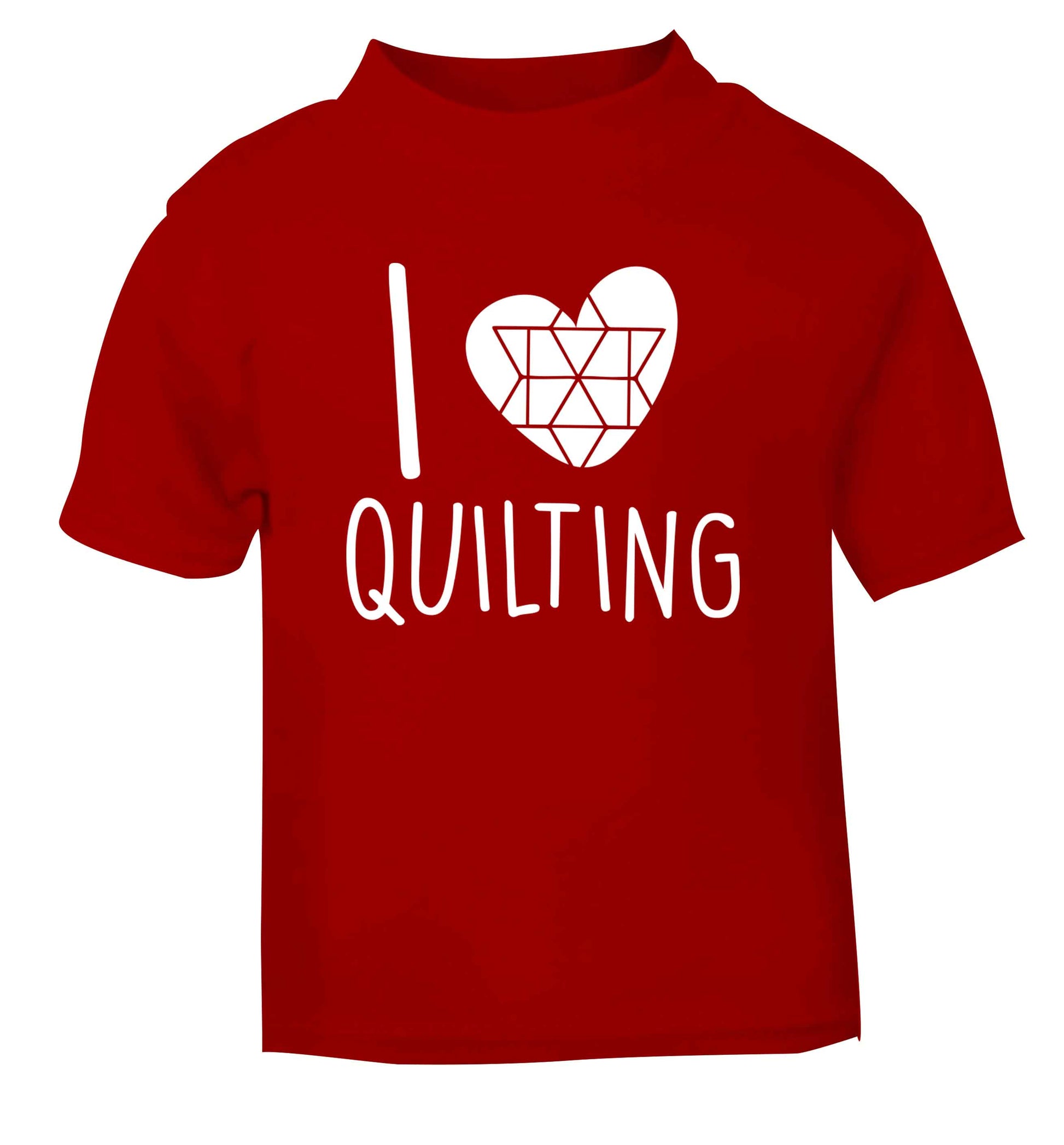 I love quilting red Baby Toddler Tshirt 2 Years