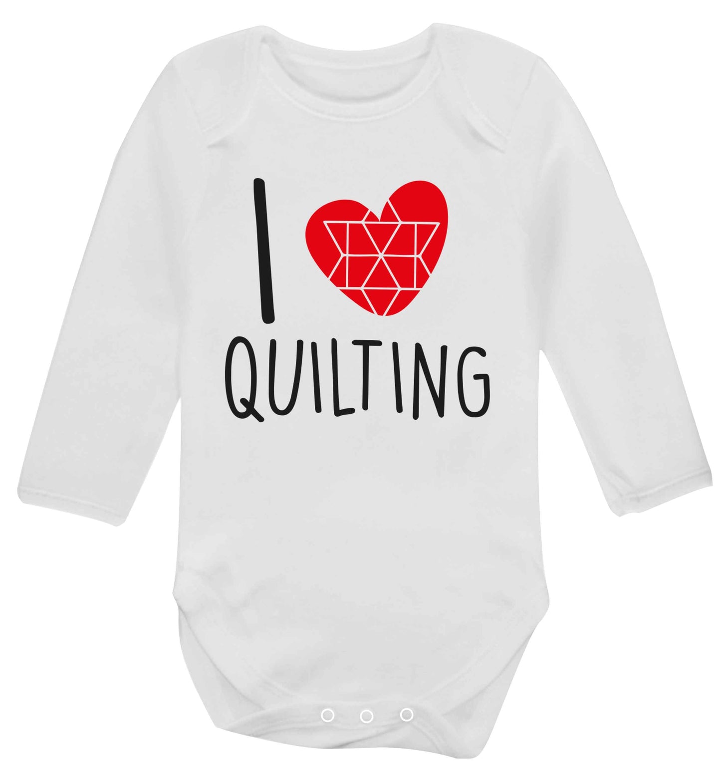 I love quilting Baby Vest long sleeved white 6-12 months