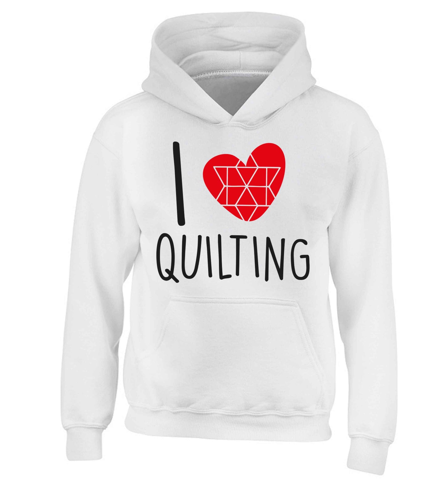 I love quilting children's white hoodie 12-13 Years