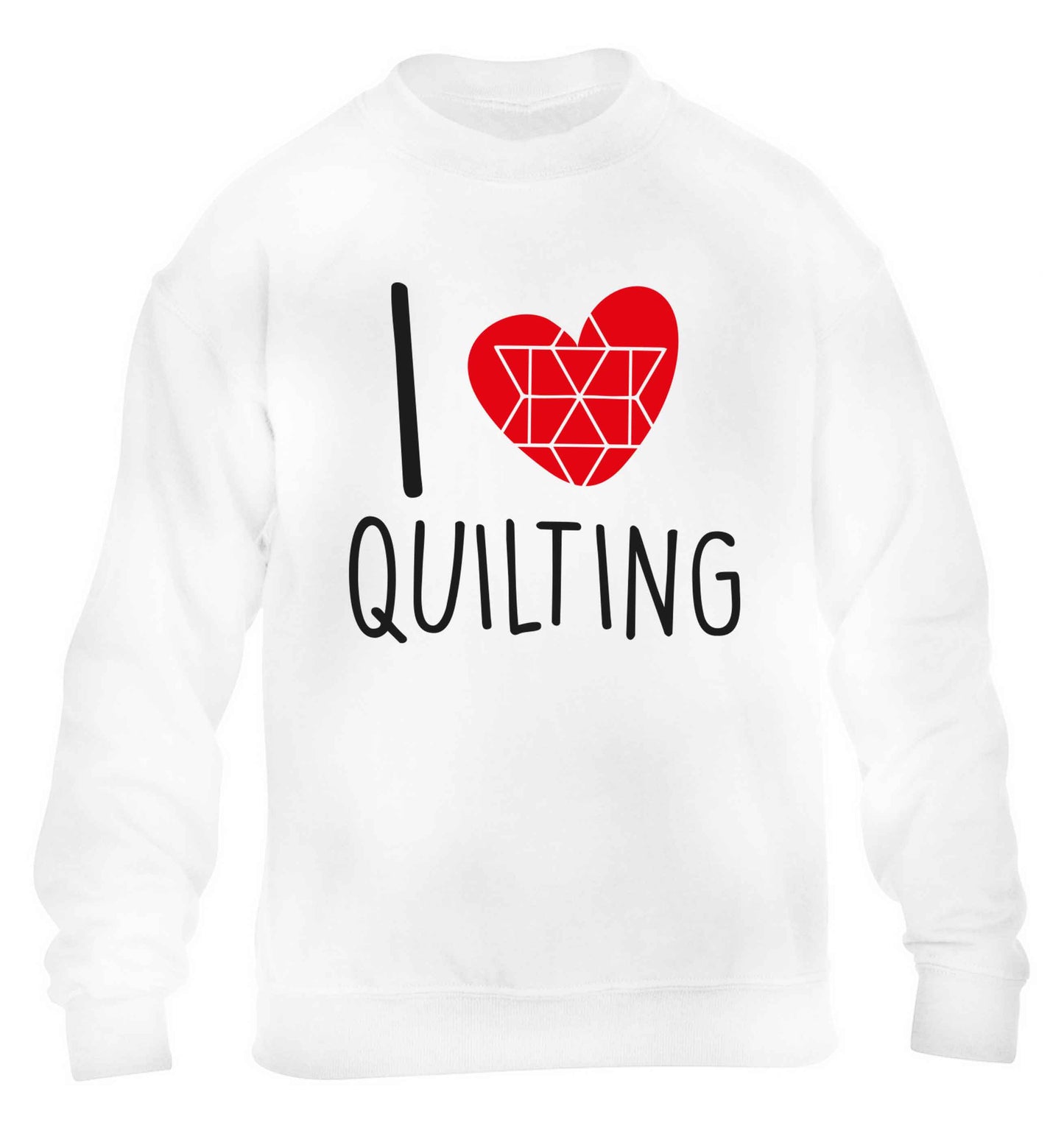 I love quilting children's white sweater 12-13 Years