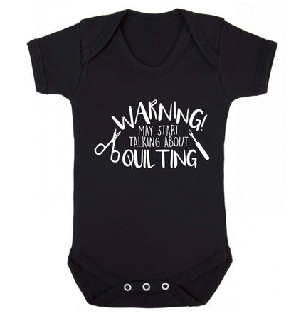 I quilt what's your superpower? Baby Vest black 18-24 months