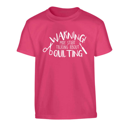 I quilt what's your superpower? Children's pink Tshirt 12-13 Years