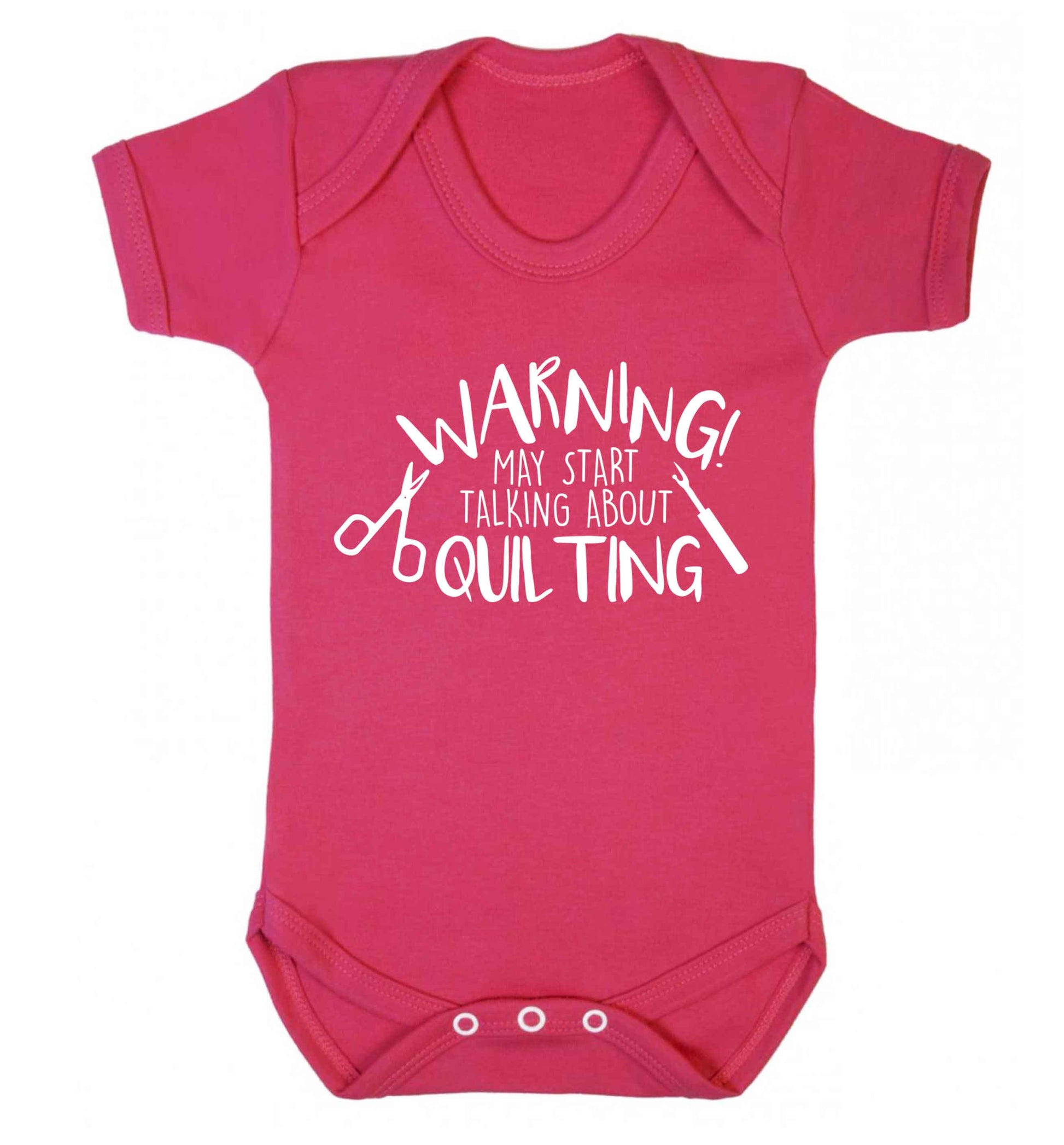 I quilt what's your superpower? Baby Vest dark pink 18-24 months
