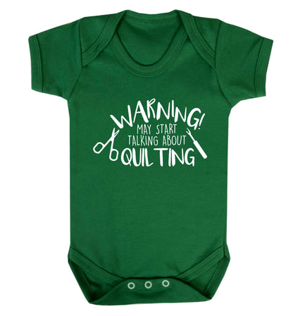 I quilt what's your superpower? Baby Vest green 18-24 months