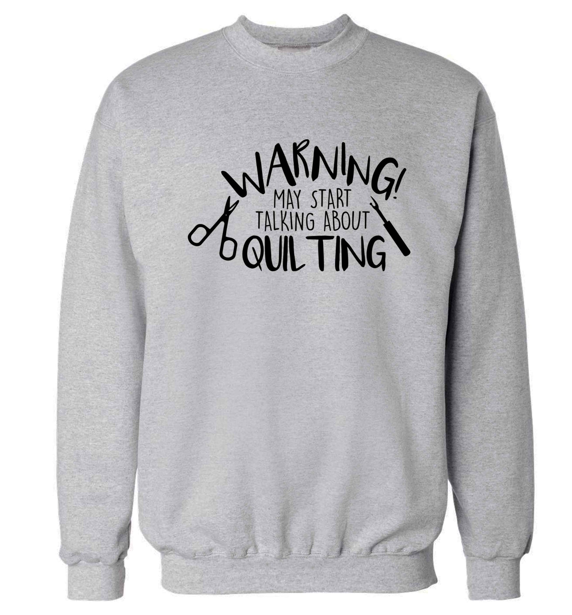 I quilt what's your superpower? Adult's unisex grey Sweater 2XL