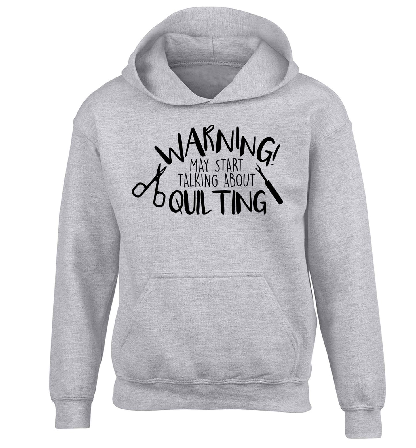 I quilt what's your superpower? children's grey hoodie 12-13 Years