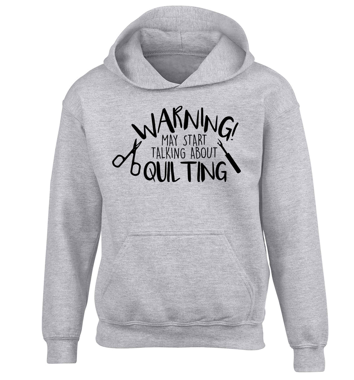 Warning may start talking about quilting children's grey hoodie 12-13 Years