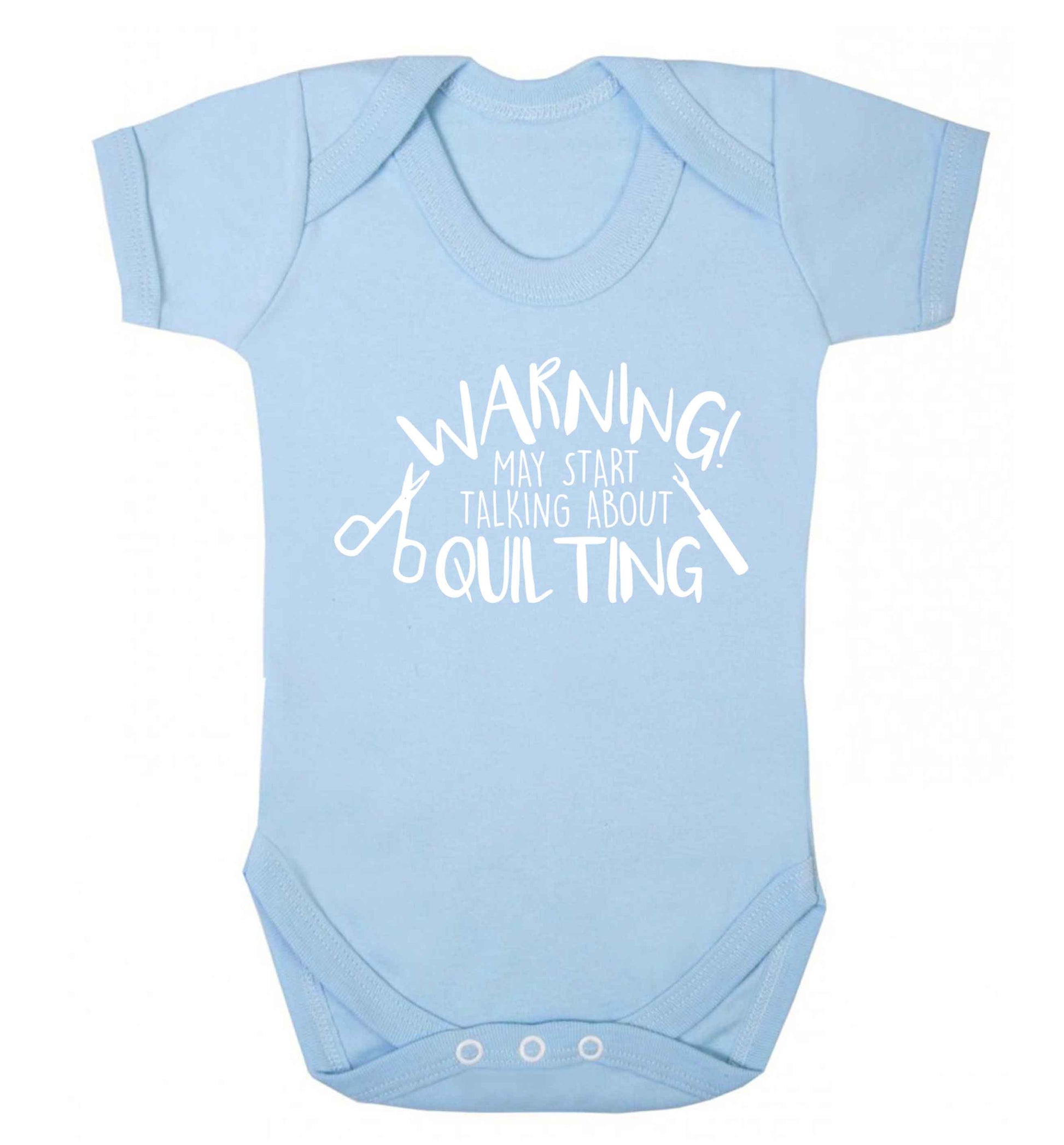 I quilt what's your superpower? Baby Vest pale blue 18-24 months