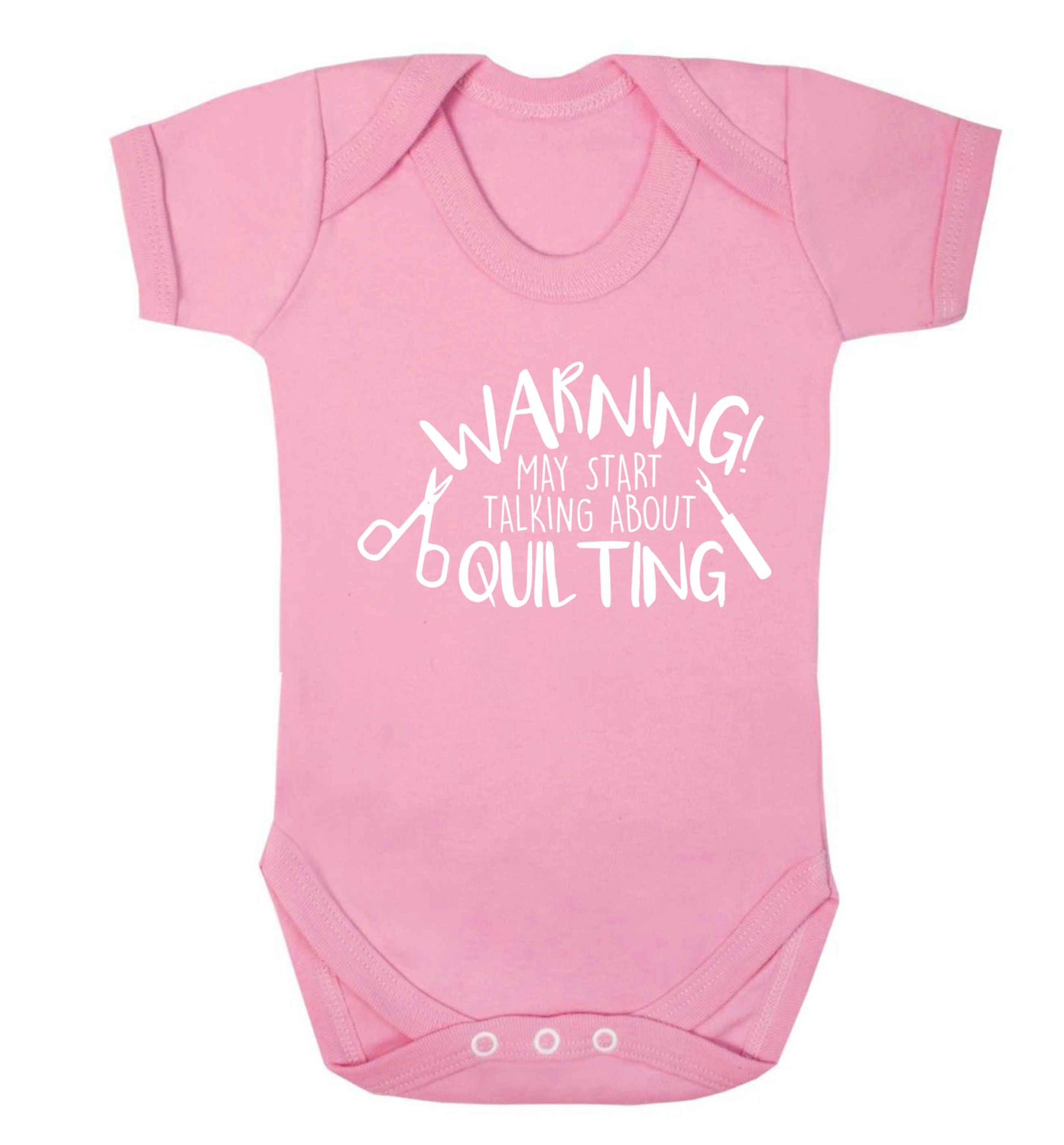 I quilt what's your superpower? Baby Vest pale pink 18-24 months