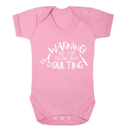 I quilt what's your superpower? Baby Vest pale pink 18-24 months