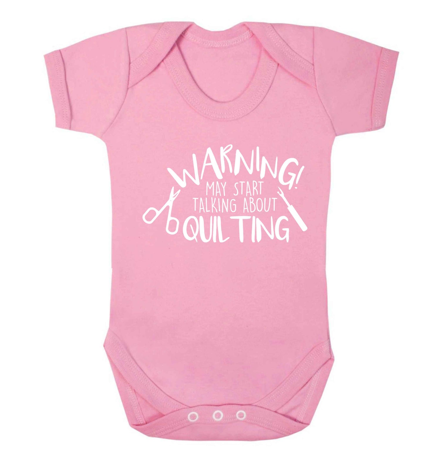 Warning may start talking about quilting Baby Vest pale pink 18-24 months