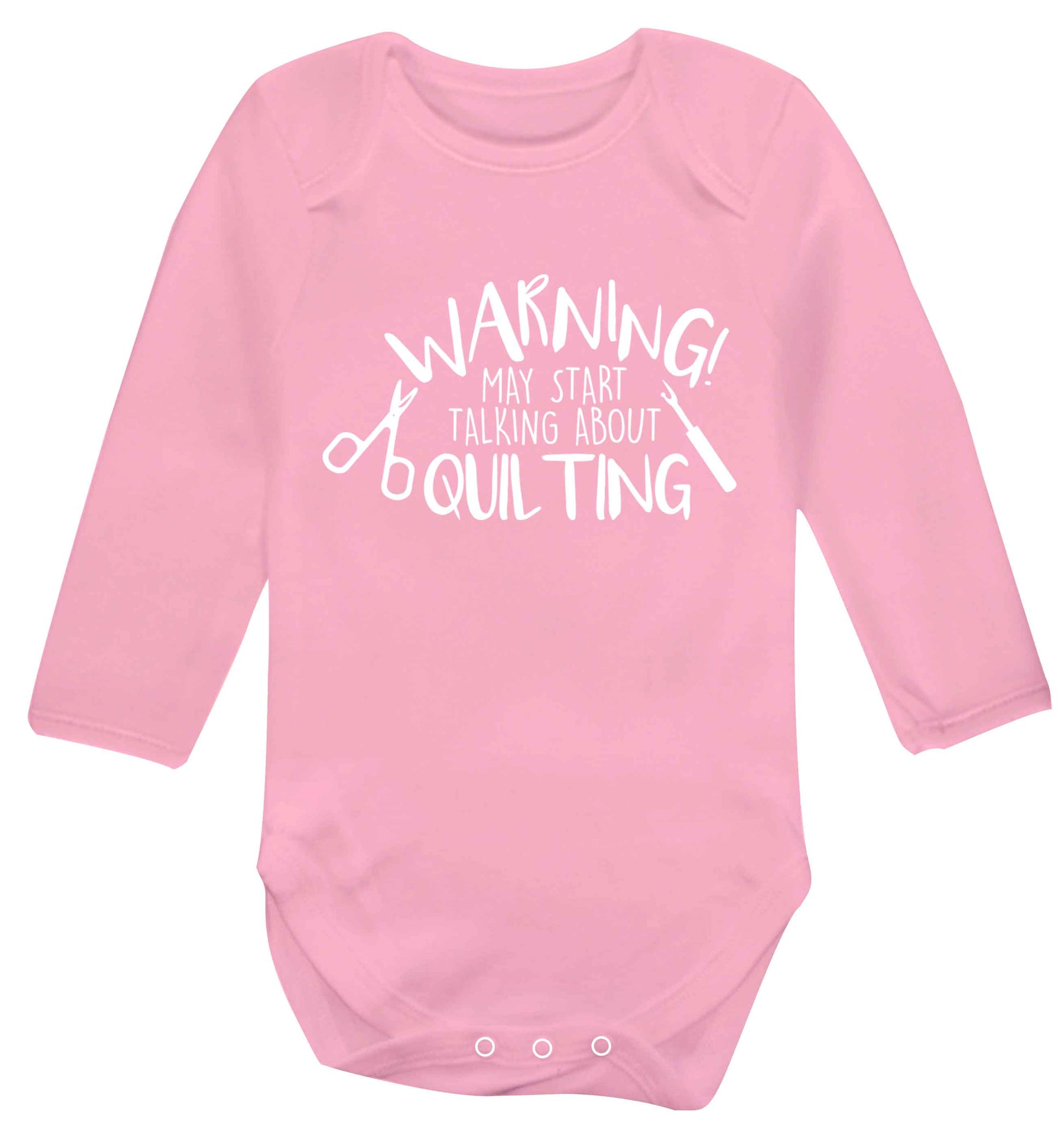 I quilt what's your superpower? Baby Vest long sleeved pale pink 6-12 months
