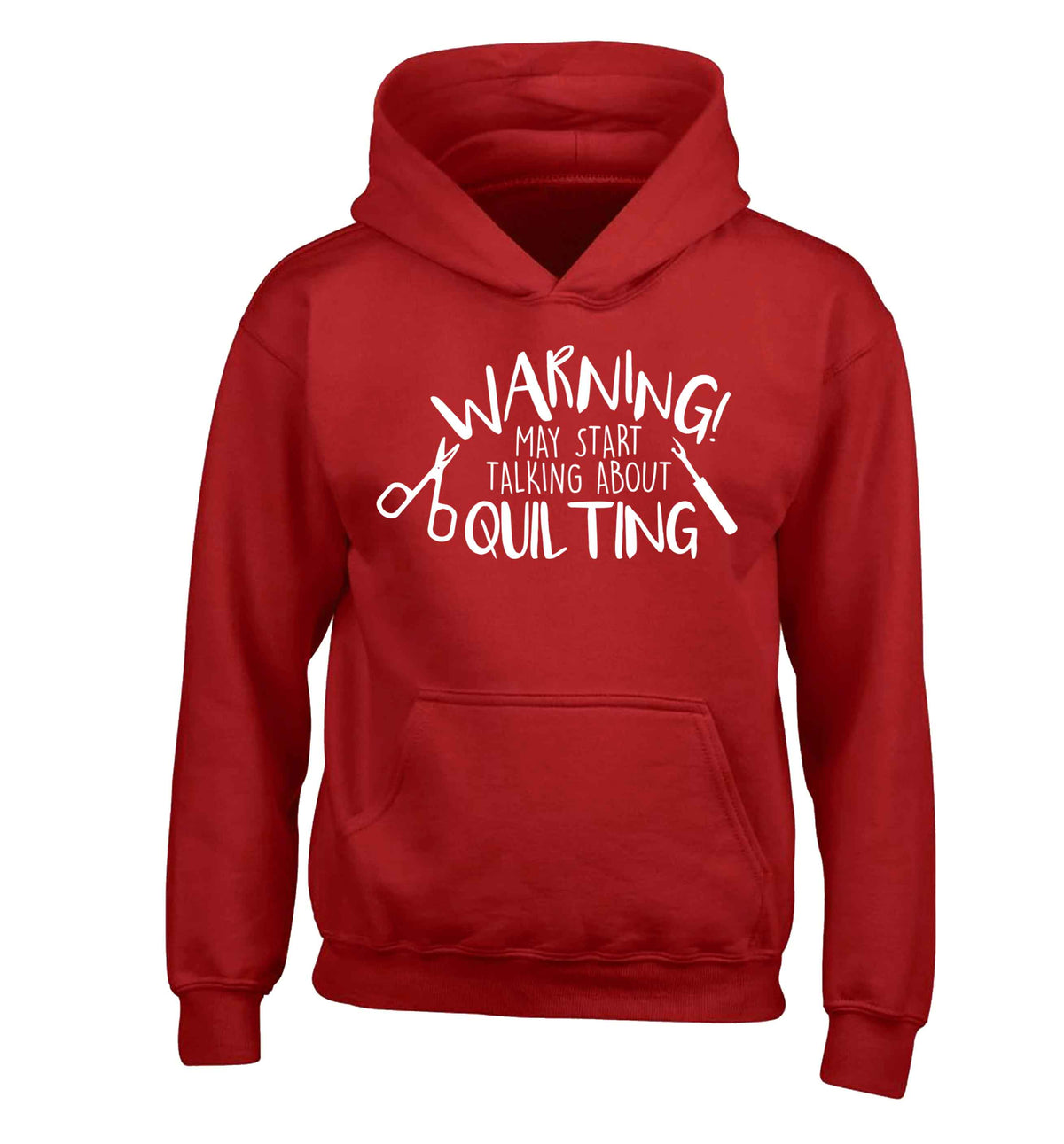 Warning may start talking about quilting children's red hoodie 12-13 Years