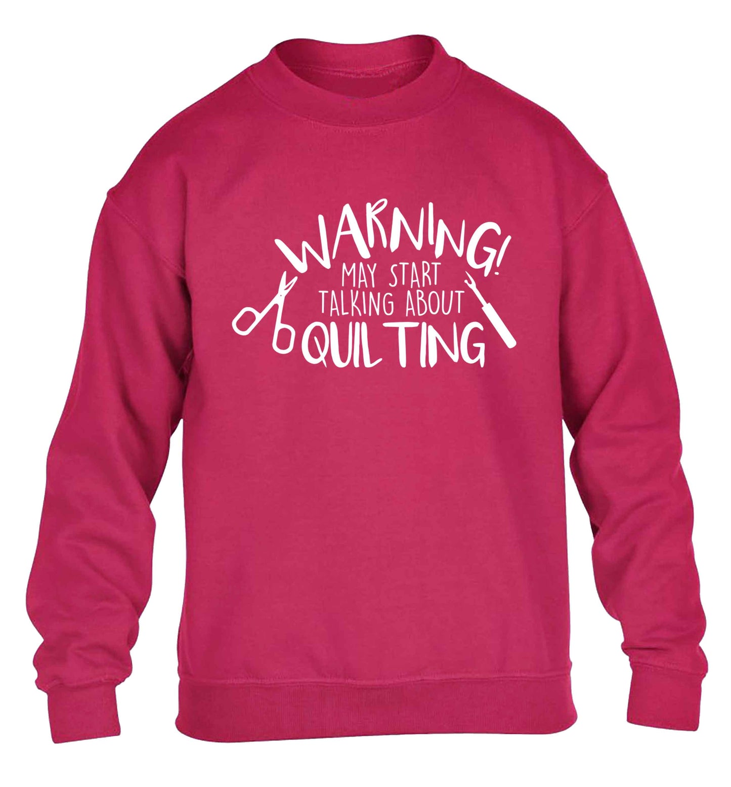 I quilt what's your superpower? children's pink sweater 12-13 Years