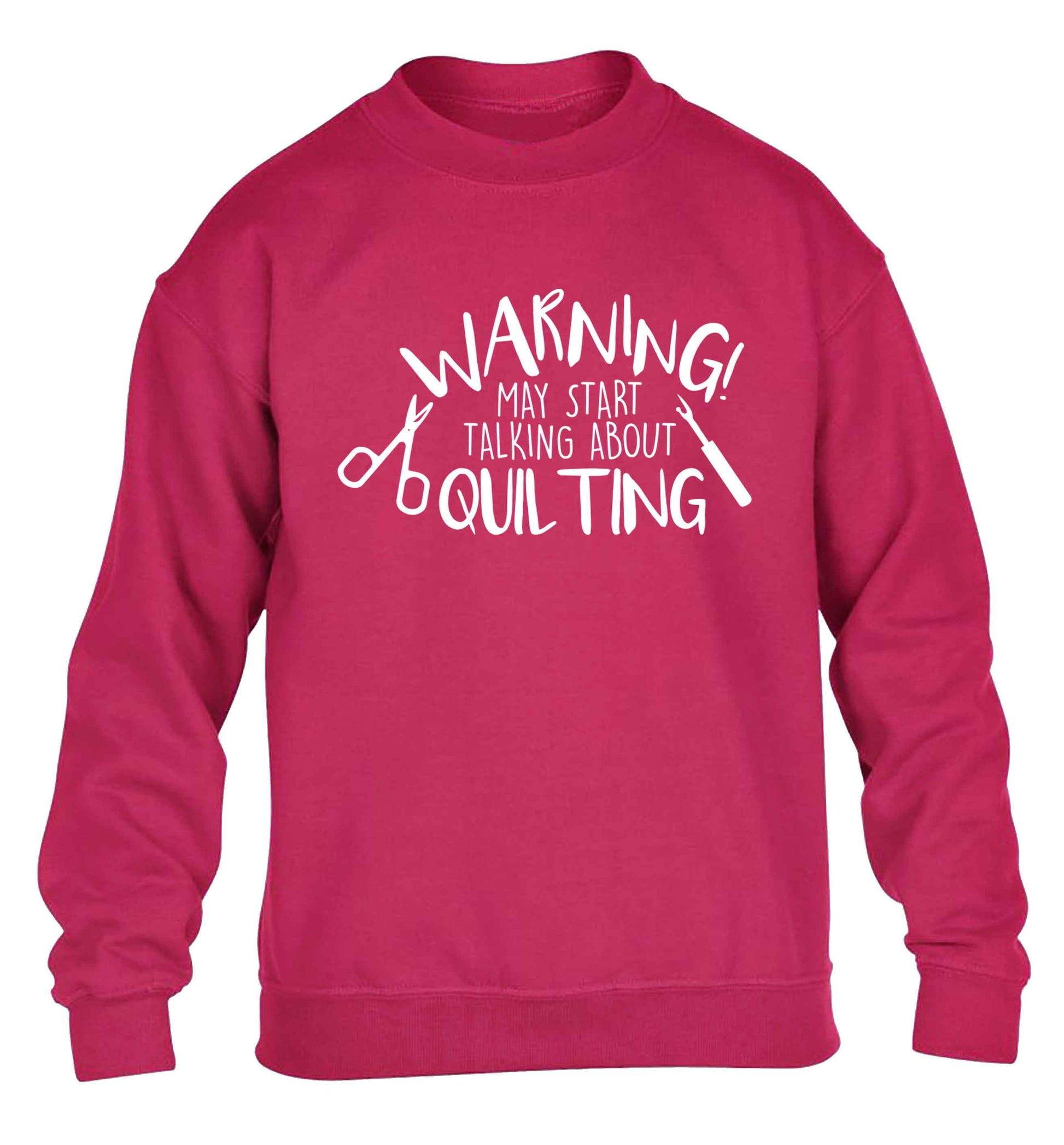 I quilt what's your superpower? children's pink sweater 12-13 Years