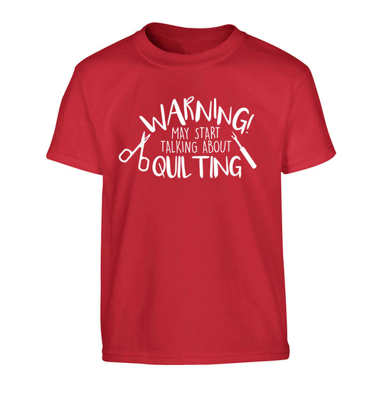 I quilt what's your superpower? Children's red Tshirt 12-13 Years