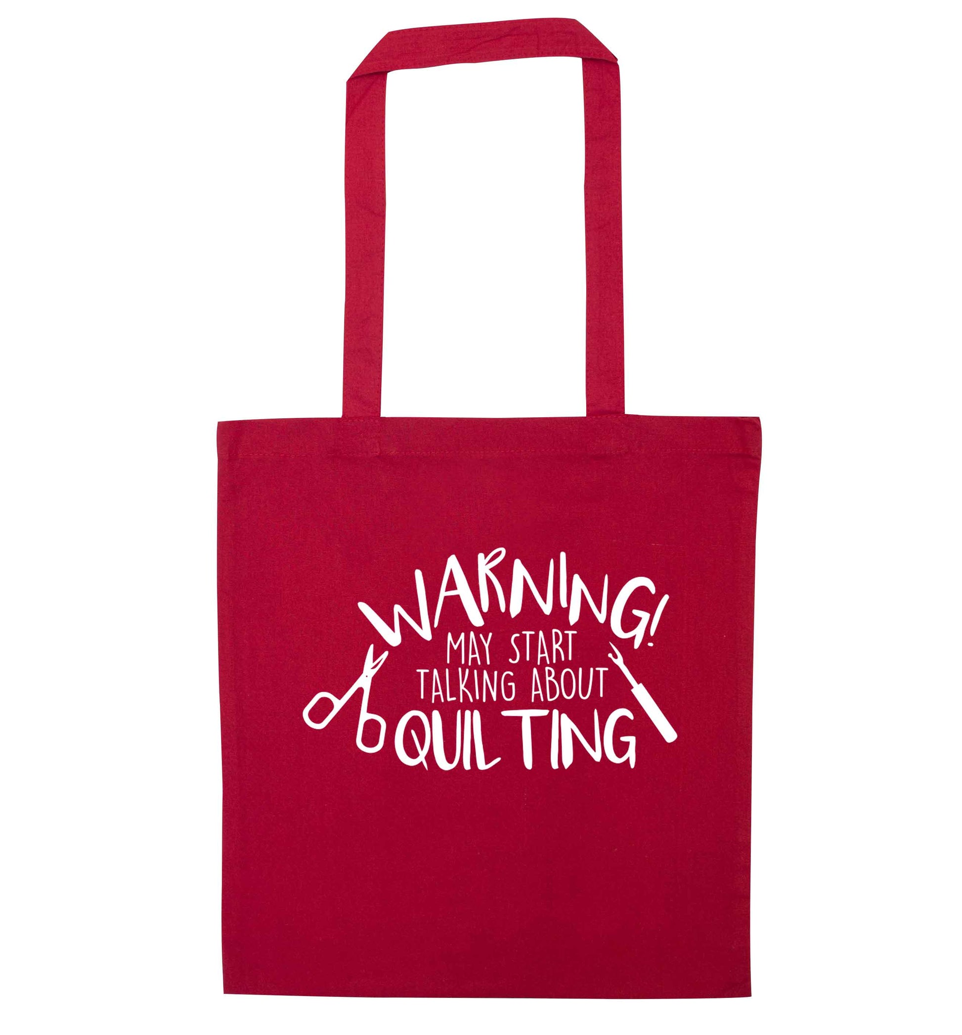I quilt what's your superpower? red tote bag