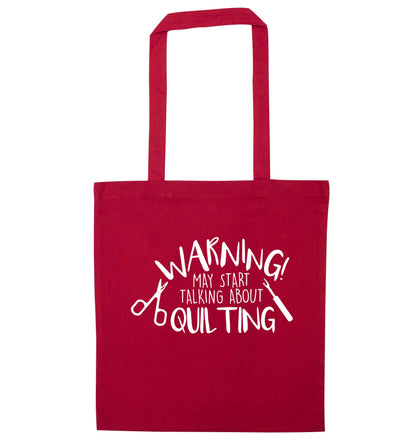 I quilt what's your superpower? red tote bag