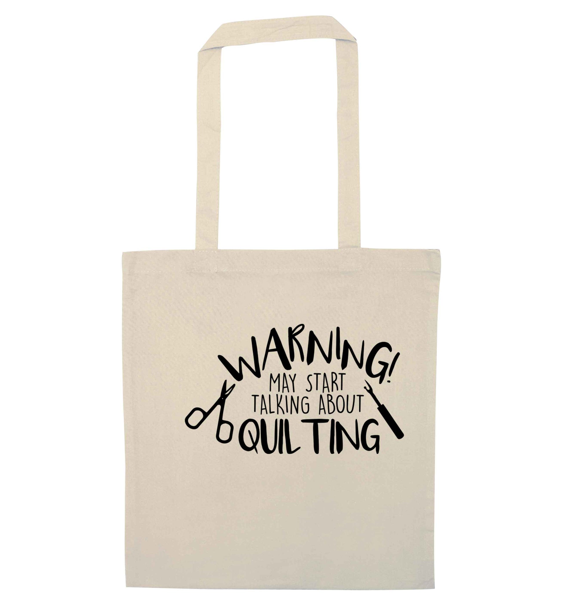I quilt what's your superpower? natural tote bag