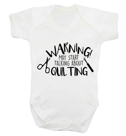 Warning may start talking about quilting Baby Vest white 18-24 months