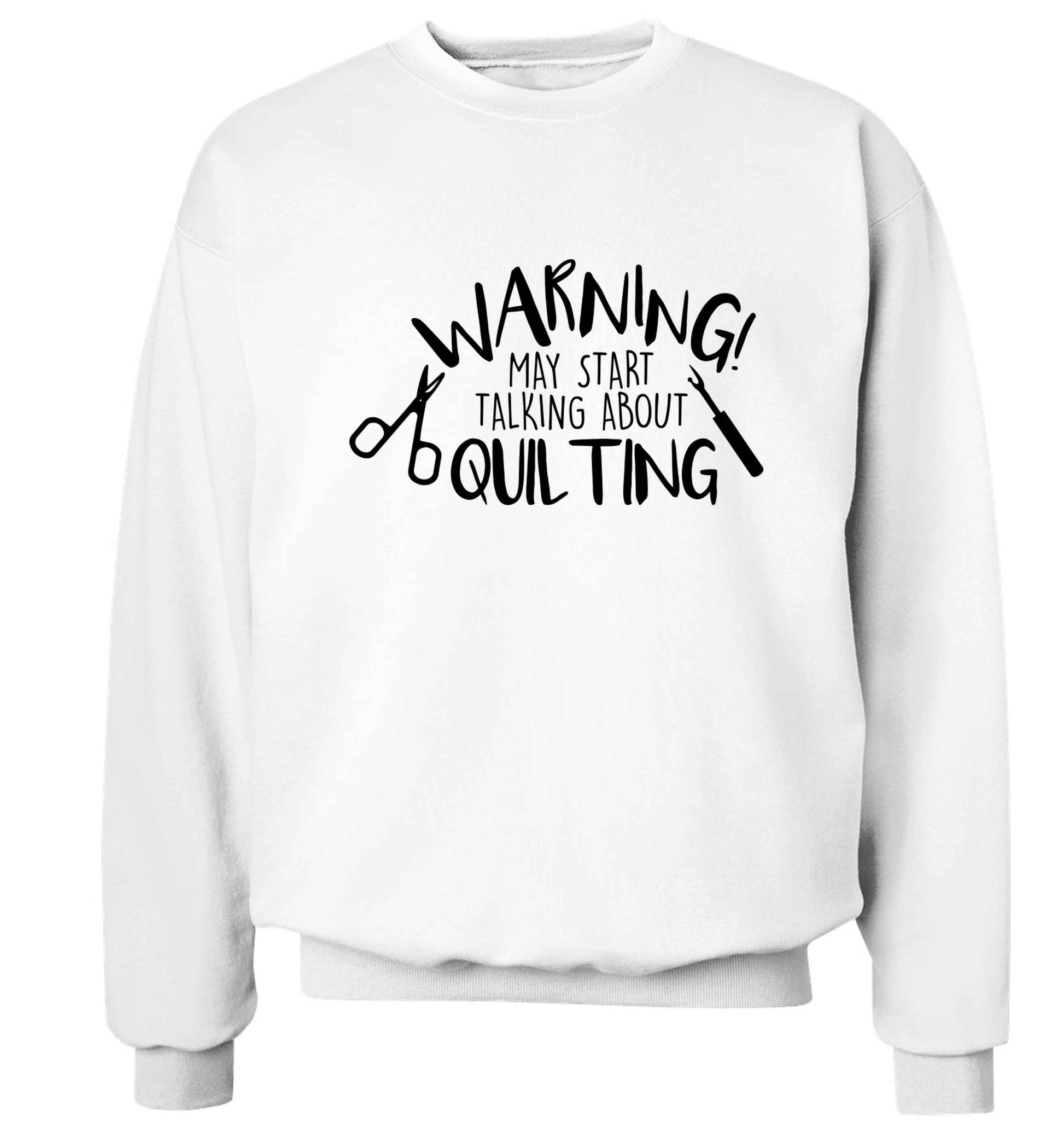 I quilt what's your superpower? Adult's unisex white Sweater 2XL