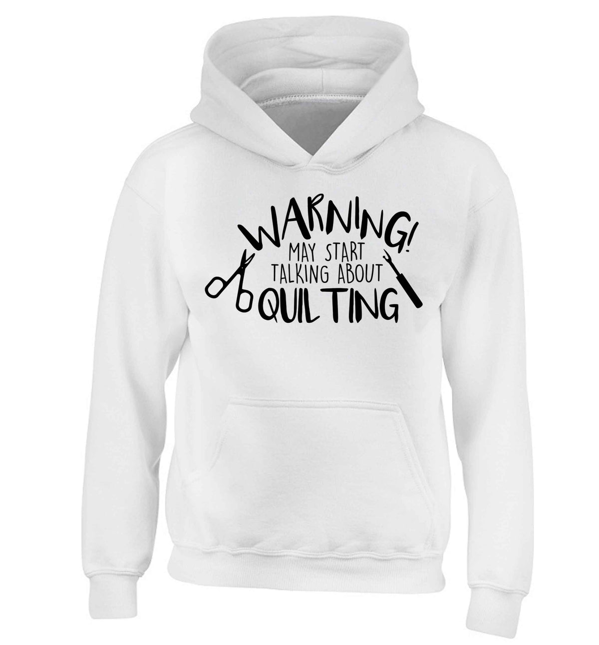 Warning may start talking about quilting children's white hoodie 12-13 Years