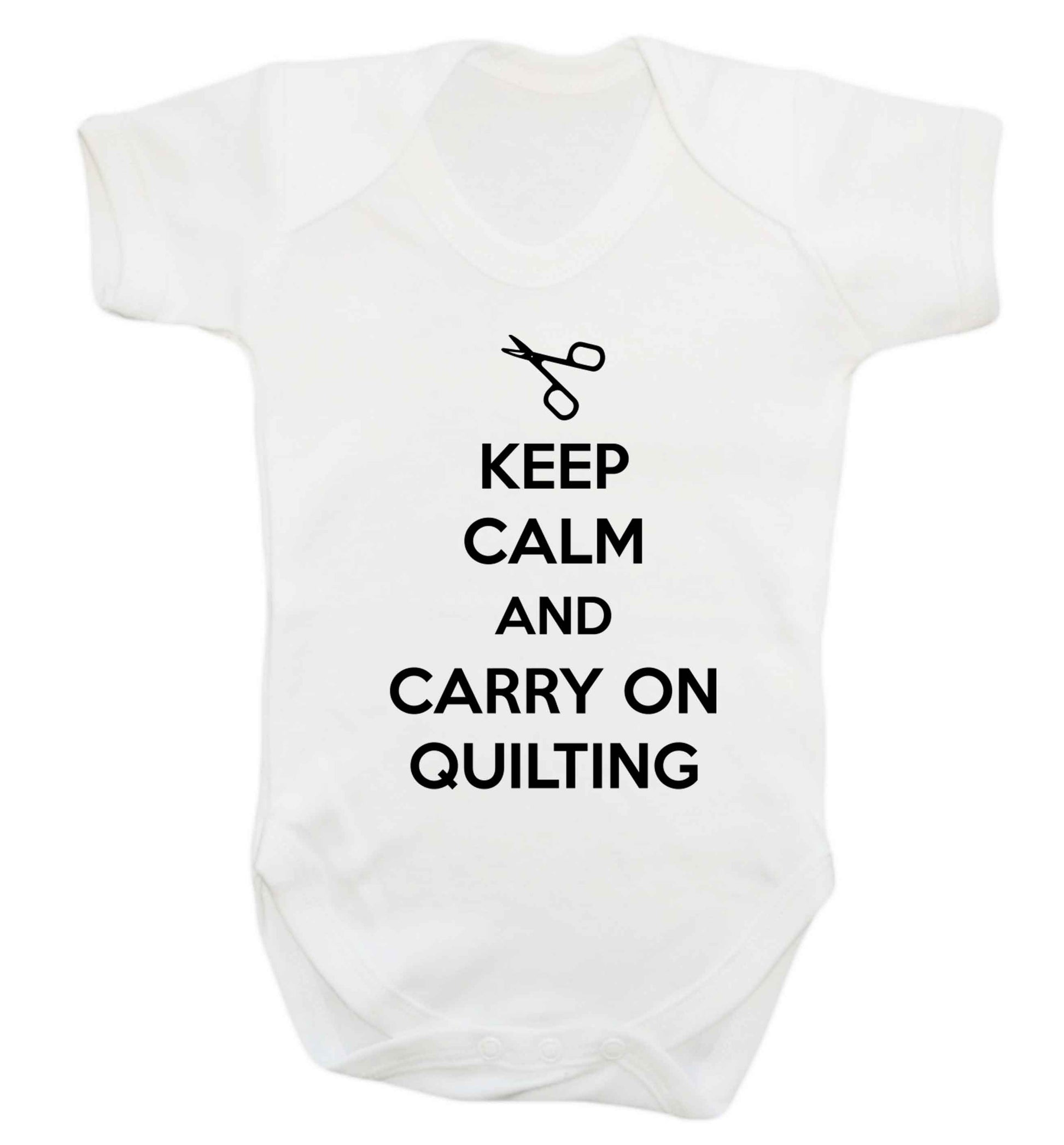 Keep calm and carry on quilting Baby Vest white 18-24 months