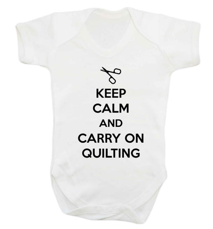 Keep calm and carry on quilting Baby Vest white 18-24 months