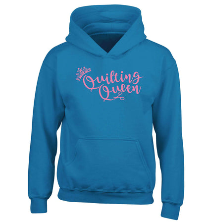 Quilting queen children's blue hoodie 12-13 Years